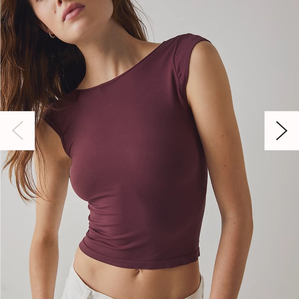 Free People intimately low-back seamless tee top